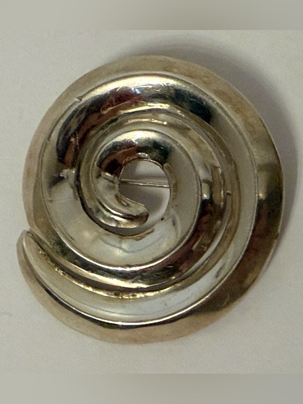 BROOCH STERLING SILVER MODERNIST SWIRL 10.7 g